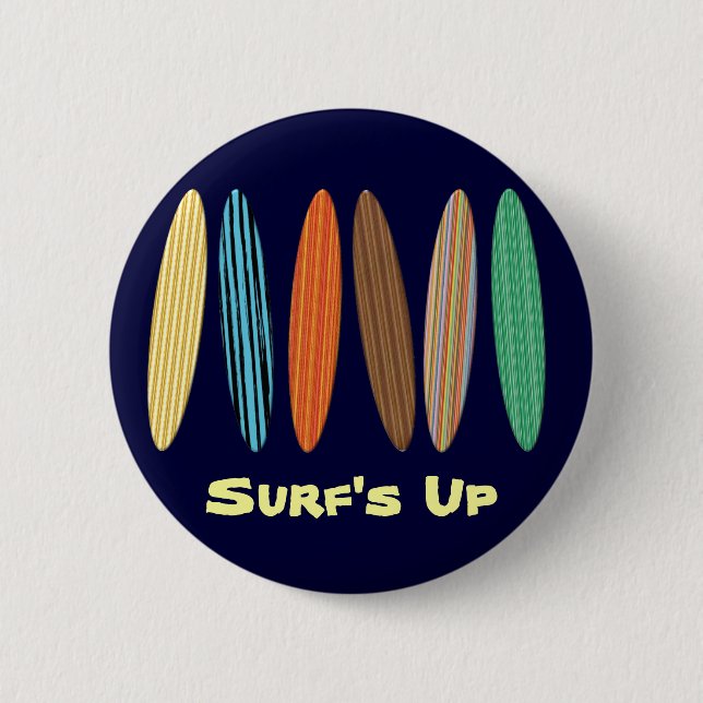 Surfboards 6 Cm Round Badge (Front)