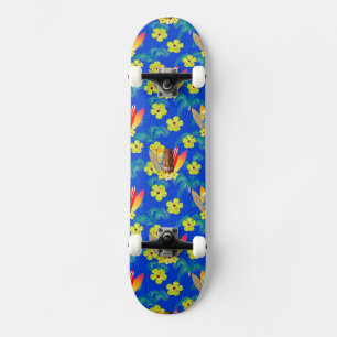 Surfboards And Tiki Mask Skateboard