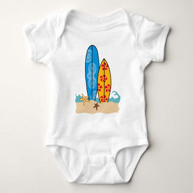Surfboards Baby Bodysuit (Front)