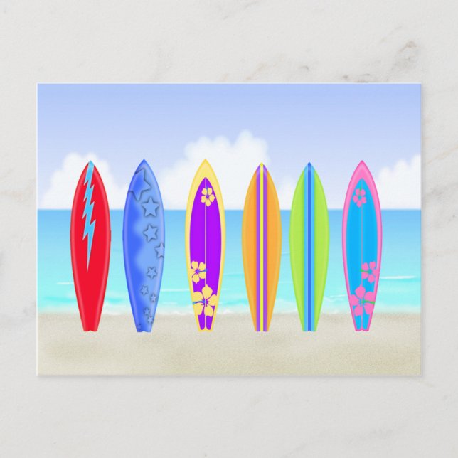 Surfboards Beach Postcard (Front)