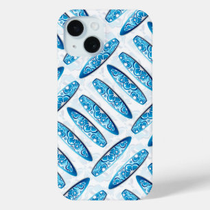 Surfboards Blue Pattern iPhone 15 Case
