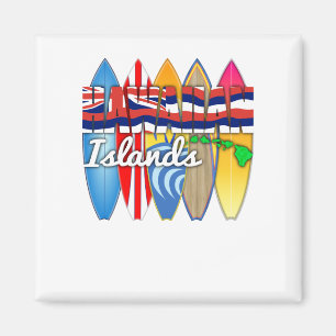 Surfboards Hawaii Flag Magnet