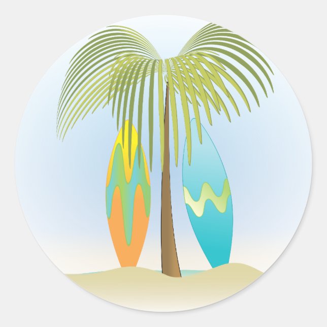 Surfboards No.1 Classic Round Sticker (Front)