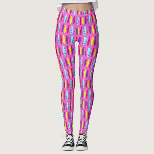Surfboards on Pink Leggings (Front)