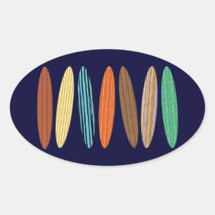 Surfboards Oval Sticker