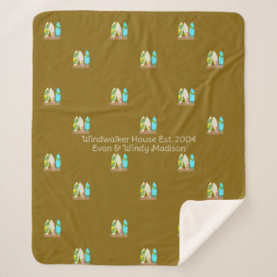 Surfboards Pattern Personalised  Sherpa Blanket