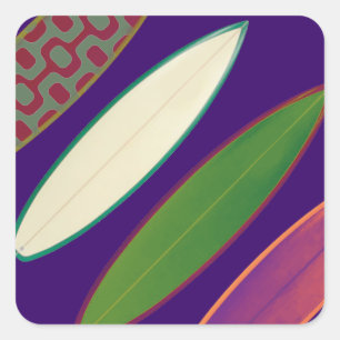 surfboards  ~ surfing style square sticker