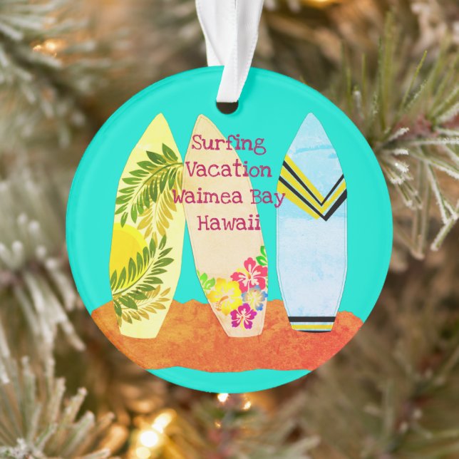 Surfboards Surfing Vacation Keepsake Ornament (Tree)