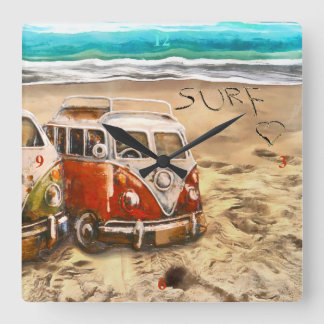 Surfdudes, Square Wall Clock