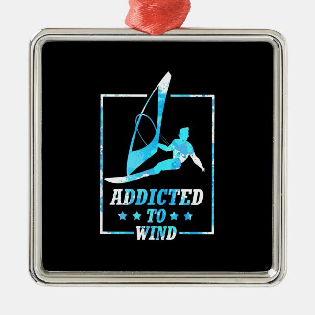 Surfer Addicted To Wind Metal Tree Decoration (Front)