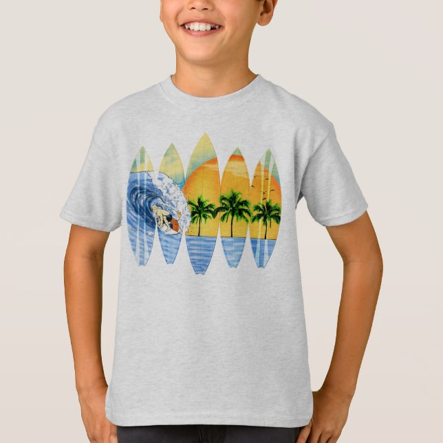Surfer And Surfboards T-Shirt (Front)