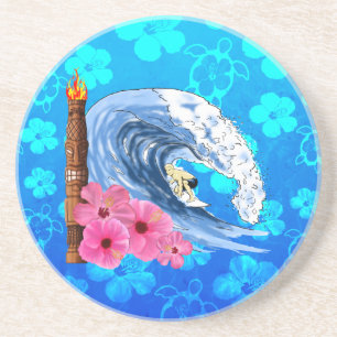 Surfer And Tiki Statue Coaster