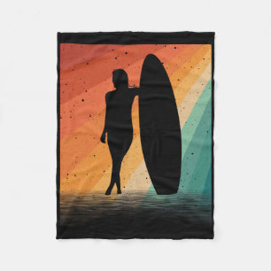 Surfer Art For Women Girls Surf Board Water Surfin Fleece Blanket