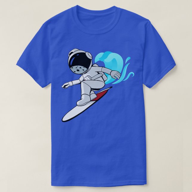Surfer Astronaut Surfing Space  T-Shirt (Design Front)