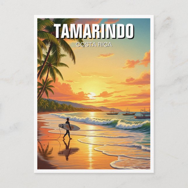 Surfer at Tamarindo Costa Rica Postcard (Front)