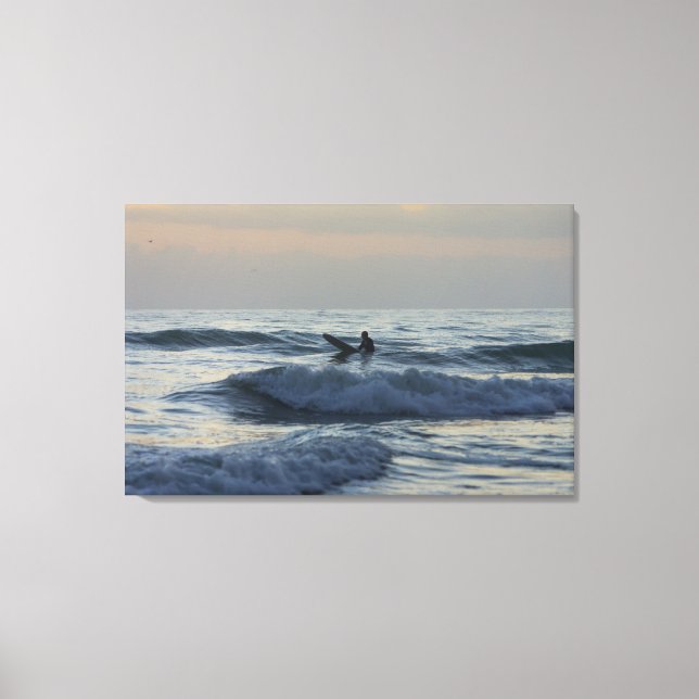 Surfer Awaits Canvas Print (Front)