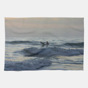Surfer Awaits Tea Towel