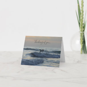 Surfer Awaits Thinking Of You Card