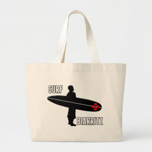 Surfer Biarritz Basque Large Tote Bag