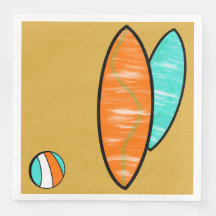 Surfer Birthday Paper Dinner Napkins #2