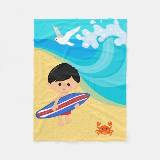 Surfer boy fleece blanket (Front)