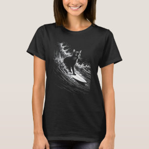 Surfer Ca - Funny Cat Surfing a Wave T-Shirt