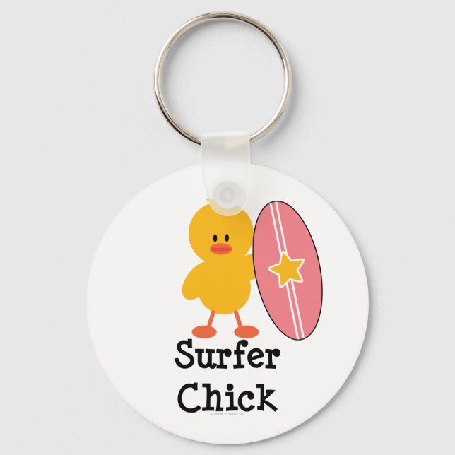 Surfer Chick Keychain (Front)