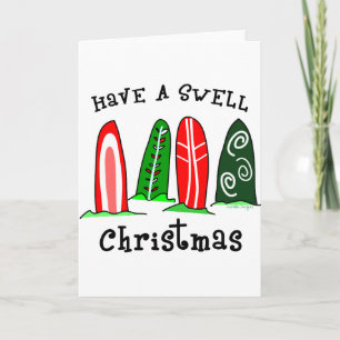 Surfer Christmas Holiday Card