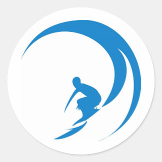 Surfer Classic Round Sticker