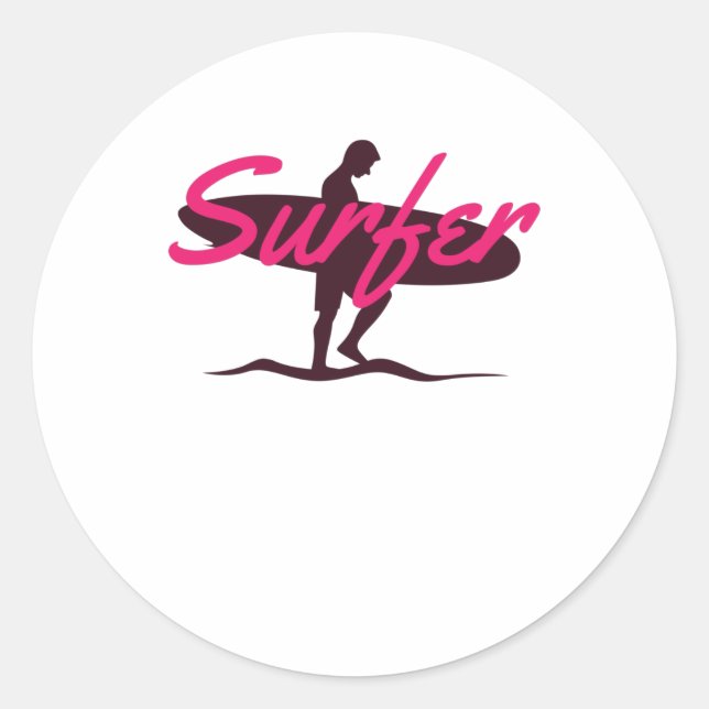 Surfer Classic Round Sticker (Front)
