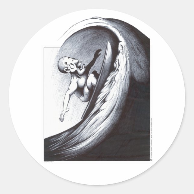 Surfer Classic Round Sticker (Front)