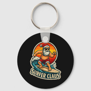 Surfer Claus Funny Santa Surf Instructor Surfing C Key Ring