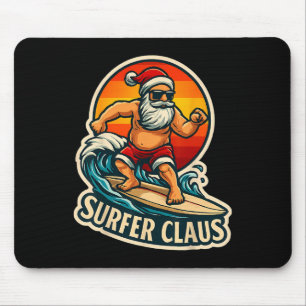 Surfer Claus Funny Santa Surf Instructor Surfing C Mouse Pad