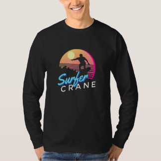 Surfer Crane Vintage Summer Vintage Style Summer T-Shirt