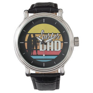 Surfer Dad Father's Day Tropical Art   Men's Watch