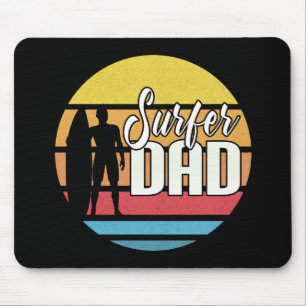 Surfer Dad Father's Day Tropical Art Mouse Pad