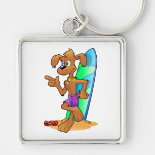 SURFER DOG KEY RING
