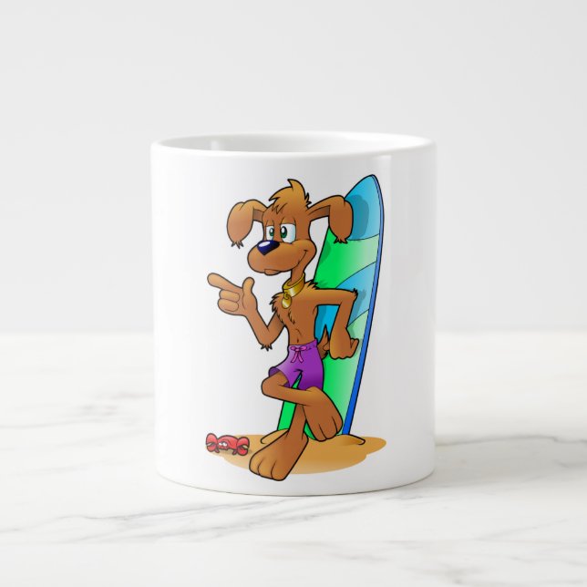 SURFER DOG LARGE COFFEE MUG (Front)