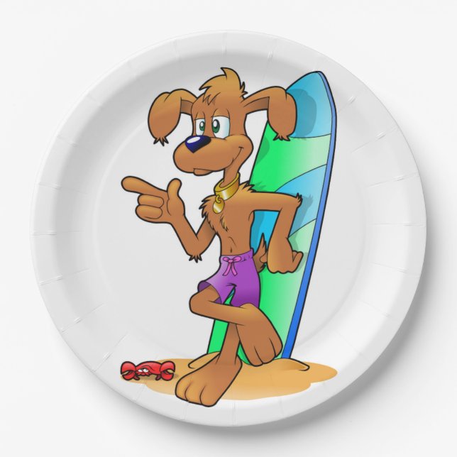 SURFER DOG PAPER PLATE (Front)