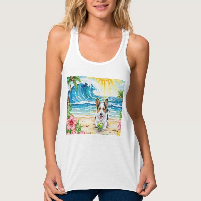 Surfer Dog Tank Top: Fun in the Sun (Front)