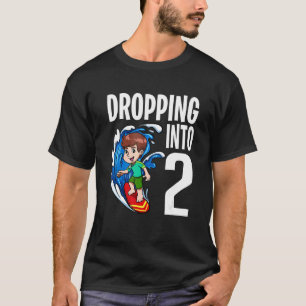 Surfer Dropping Into 2 Surfboarder Boy Surfing Bir T-Shirt