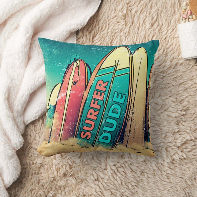 Surfer Dude Colourful Pillow (Blanket)