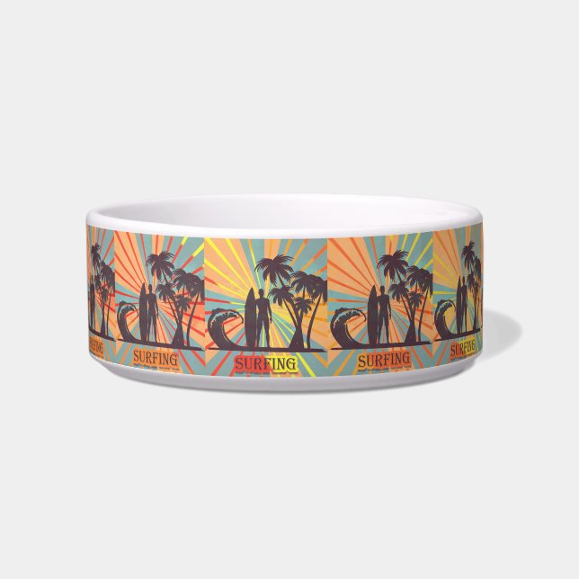 Surfer Dude Pet Bowl (Front)