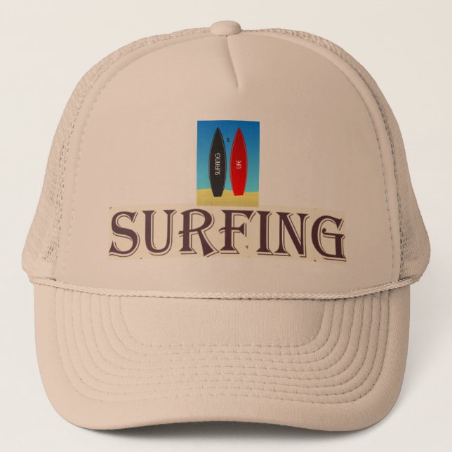 Surfer Dude Trucker Hat (Front)