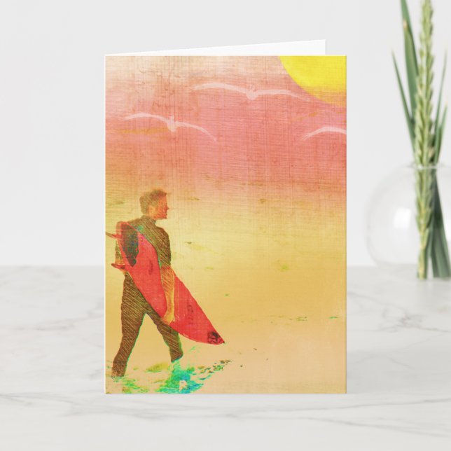 Surfer Dude - Vintage Poster Style Card (Front)