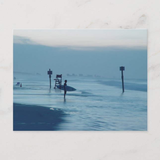 Surfer Dusk Ponce Inlet FL Beach Tide Postcard (Front)