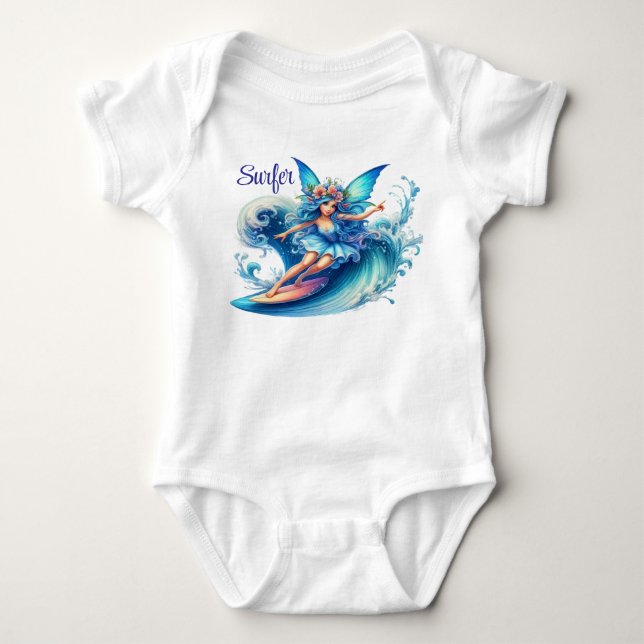 Surfer Fairy  Baby Bodysuit (Front)