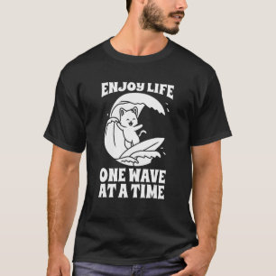 Surfer Feline Surfboard Waves Surfrider Cat Surfi T-Shirt