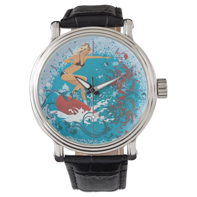 Surfer Girl 1 Watch & Numeral Options (Front)