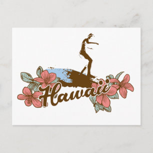 surfer girl beach hawaii surf hawaiian postcard